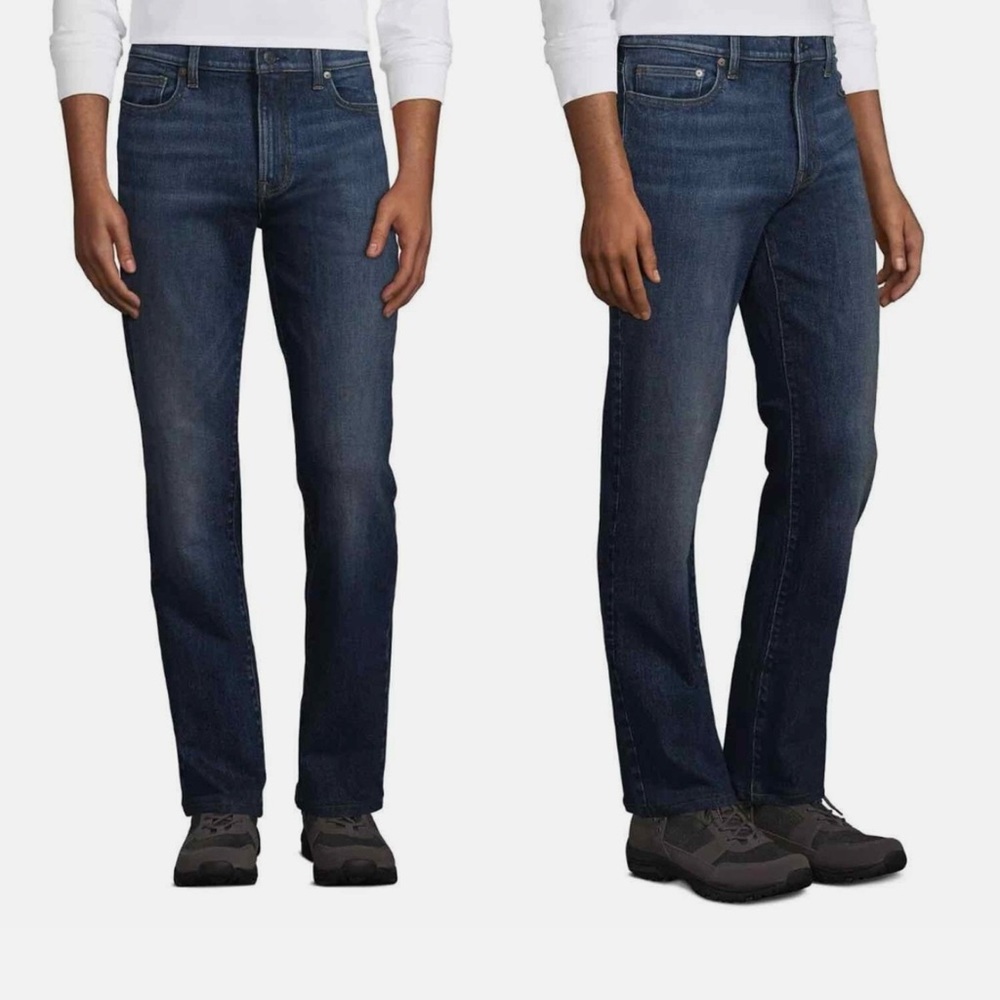 NWT - Lands End Blake Shelton Men's TALL Off Stage Dark Blue Bootcut Jeans 40X36